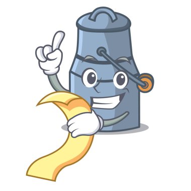 Menü süt ile maskot çizgi film olabilir