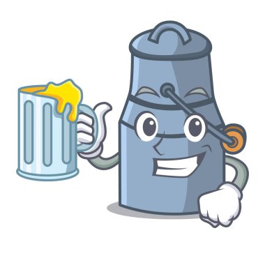 Maskot karikatür suyu süt ile olabilir