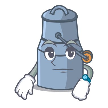 Süt bekleyen maskot karikatür