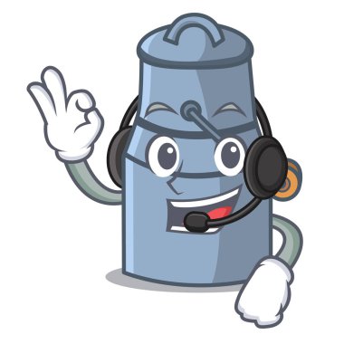 Kulaklık süt ile maskot çizgi film olabilir