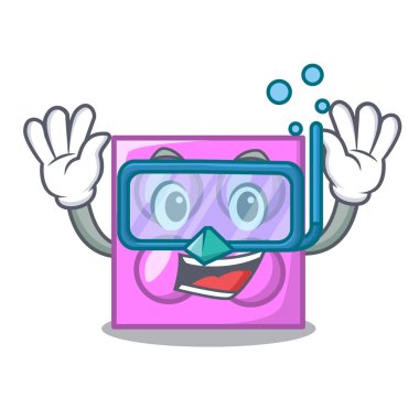 Dalış oyuncak tuğla karakter karikatür