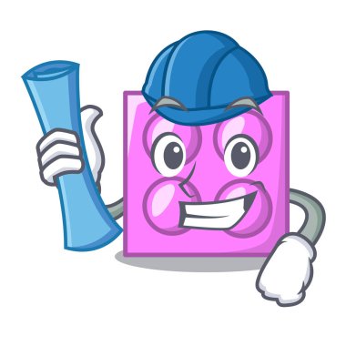 Mimar oyuncak tuğla karakter karikatür