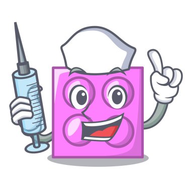 Oyuncak tuğla karakter karikatür hemşire