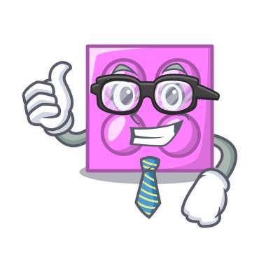 İşadamı oyuncak tuğla karakter karikatür