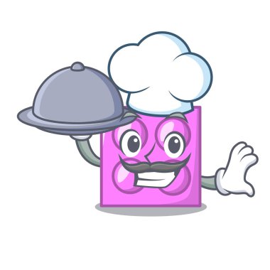 Şef gıda oyuncak tuğla maskot karikatür ile