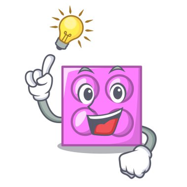 Bir fikir oyuncak tuğla maskot çizgi film var