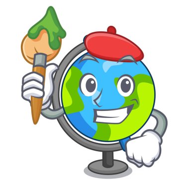 Sanatçı küre karakter karikatür tarzı