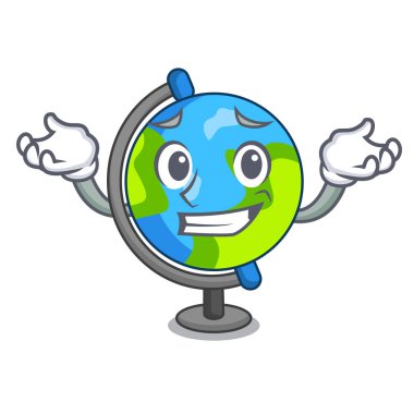 Sırıtan küre karakter karikatür tarzı