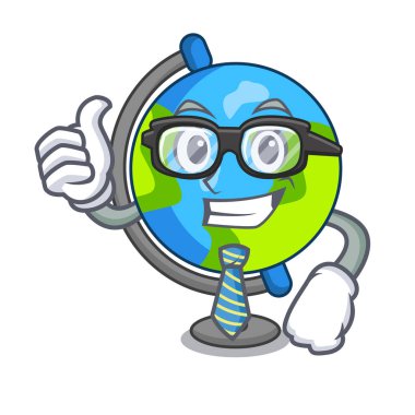 İşadamı küre karakter karikatür tarzı