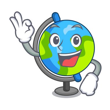 Küre karakter karikatür tarzı Tamam