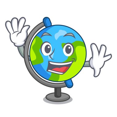 Küre karakter karikatür tarzı sallayarak