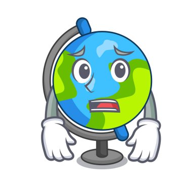 Korkarım Dünya maskot karikatür tarzı