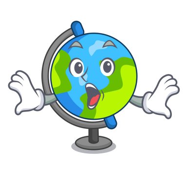 Sürpriz dünya maskot karikatür tarzı