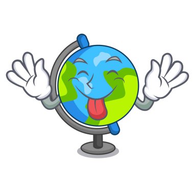 Küre maskot karikatür tarzı dil