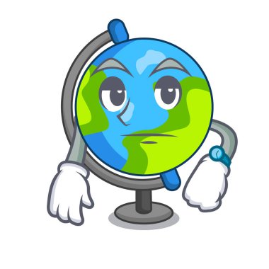 Küre maskot karikatür tarzı bekliyor