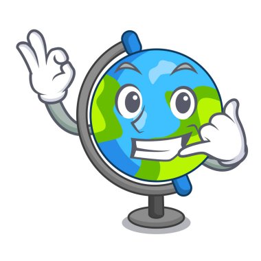 Beni küre maskot karikatür tarzı ara