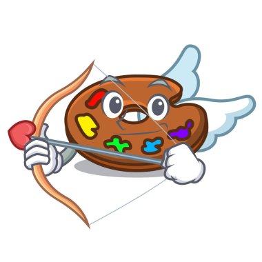 Aşk tanrısı paleti karakter karikatür tarzı vektör çizim