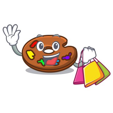 Alışveriş paleti karakter karikatür tarzı vektör çizim