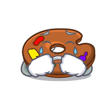 Ağlayan paleti maskot karikatür tarzı vektör çizim