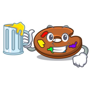 Suyu paleti maskot karikatür tarzı vektör çizim ile