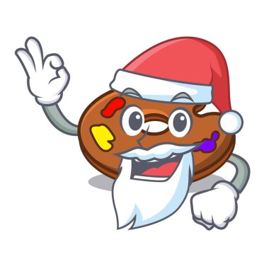 Santa paleti maskot karikatür tarzı vektör çizim