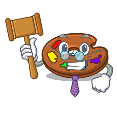 Yargıç paleti maskot karikatür tarzı vektör çizim