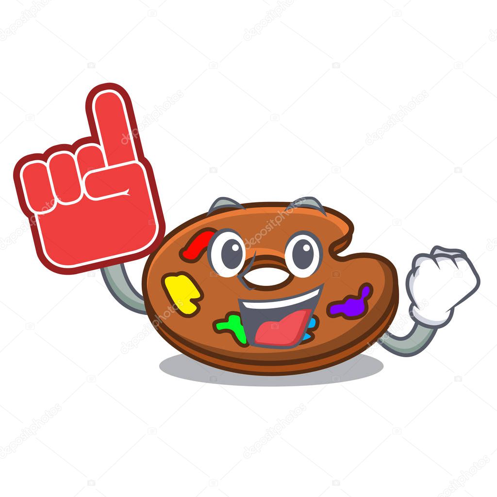 Foam finger palette mascot cartoon style vector illustration