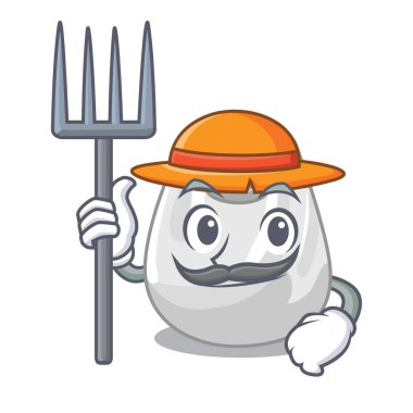 Çiftçi plastik torba karakter karikatür