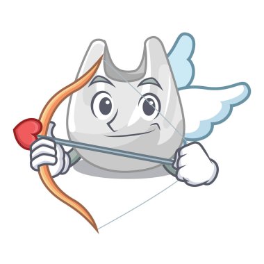 Aşk tanrısı plastik torba karakter karikatür vektör çizim