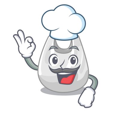 Şef plastik torba karakter karikatür