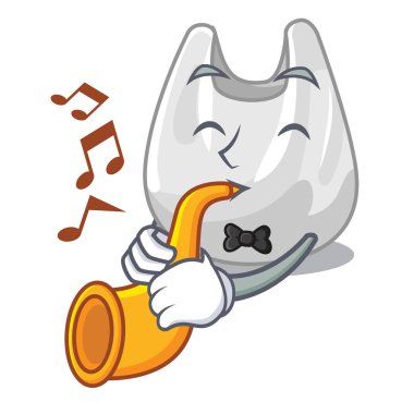 Trompet plastik torba maskot karikatür ile