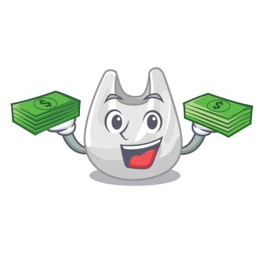 Para plastik torba maskot karikatür ile
