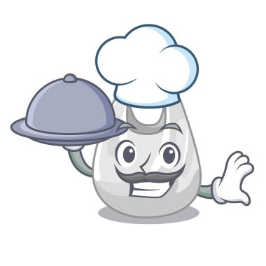 Şef gıda plastik torba maskot karikatür ile