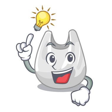 Bir fikir plastik torba maskot çizgi film var