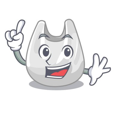 Parmak plastik torba maskot çizgi film