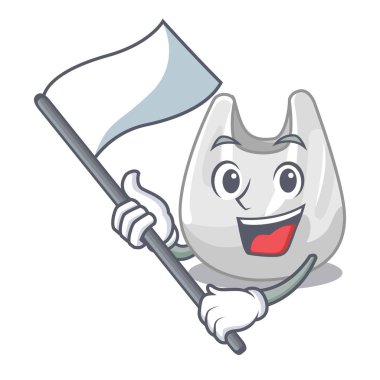 Bayrak plastik torba maskot karikatür ile