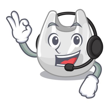 Kulaklık plastik torba maskot karikatür ile