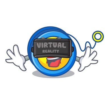 Sanal gerçeklik yoyo maskot karikatür tarzı