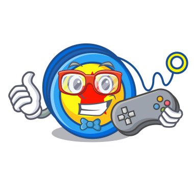 Oyun yoyo maskot karikatür tarzı
