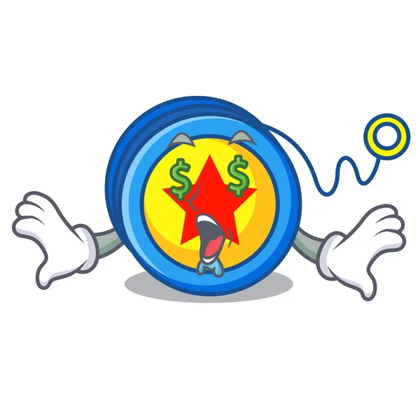 Dinheiro olho yoyo mascote estilo cartoon — Vetor de Stock