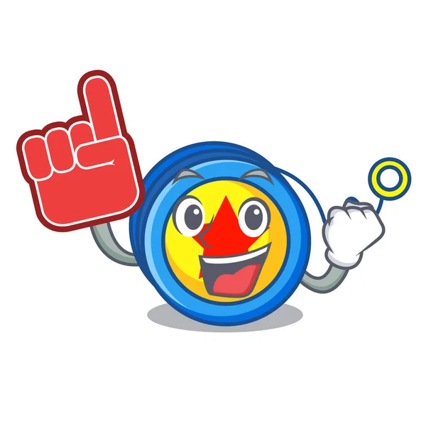 Espuma dedo yoyo mascote estilo cartoon —  Vetores de Stock