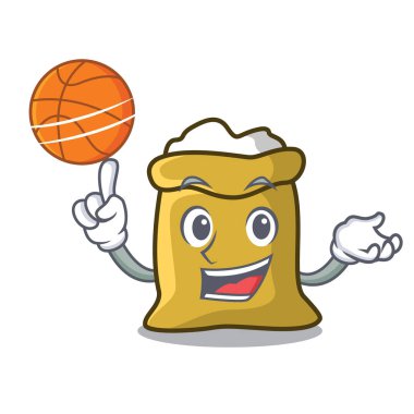 Basketbol un karakter karikatür tarzı vektör çizim ile