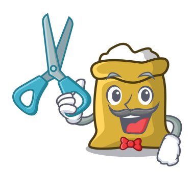 Kuaför un karakter karikatür tarzı vektör çizim