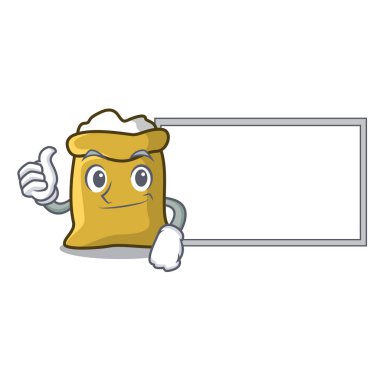 Başparmak yukarıya kurulu un karakter karikatür tarzı vektör çizim ile