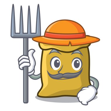 Çiftçi un karakter karikatür tarzı vektör çizim