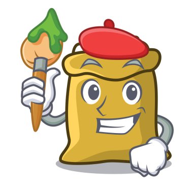 Sanatçı un karakter karikatür tarzı vektör çizim