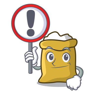 İşareti un karakter karikatür tarzı vektör çizim ile