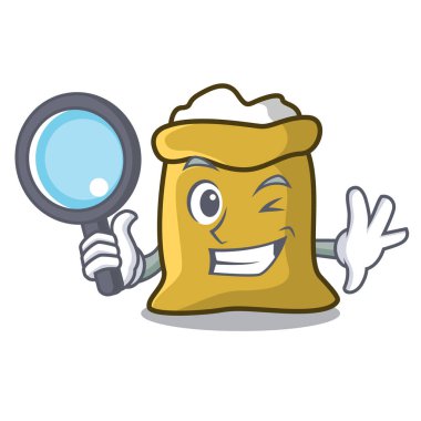 Dedektif un karakter karikatür tarzı vektör çizim