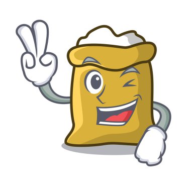 İki parmak un karakter karikatür tarzı vektör çizim