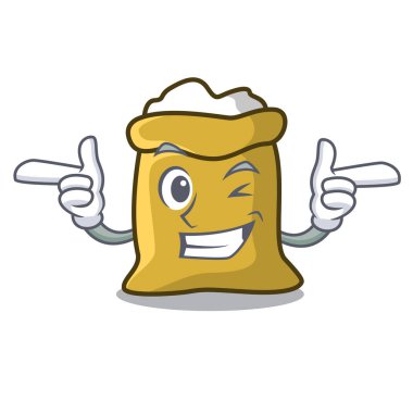 Wink un karakter karikatür tarzı vektör çizim